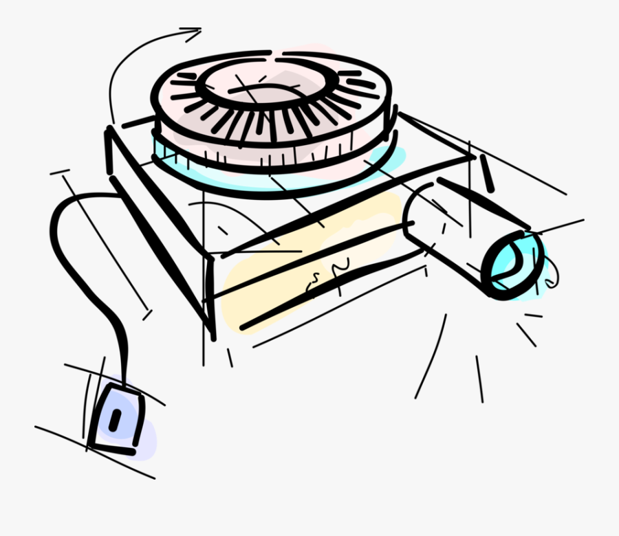 Vector Illustration Of Slide Projector Opto-mechanical - Circle, Transparent Clipart