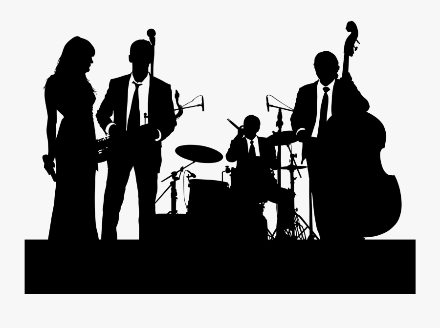 Musical Ensemble Image Clip Art Vector Graphics - Jazz Band Silhouette Vector, Transparent Clipart