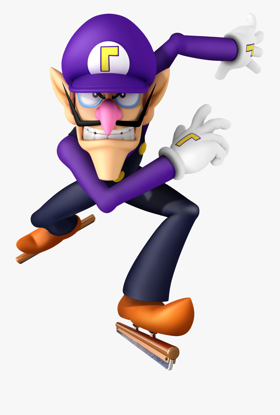 Waluigi Baseball Bat Png - Waluigi Olympic Winter Games, Transparent Clipart