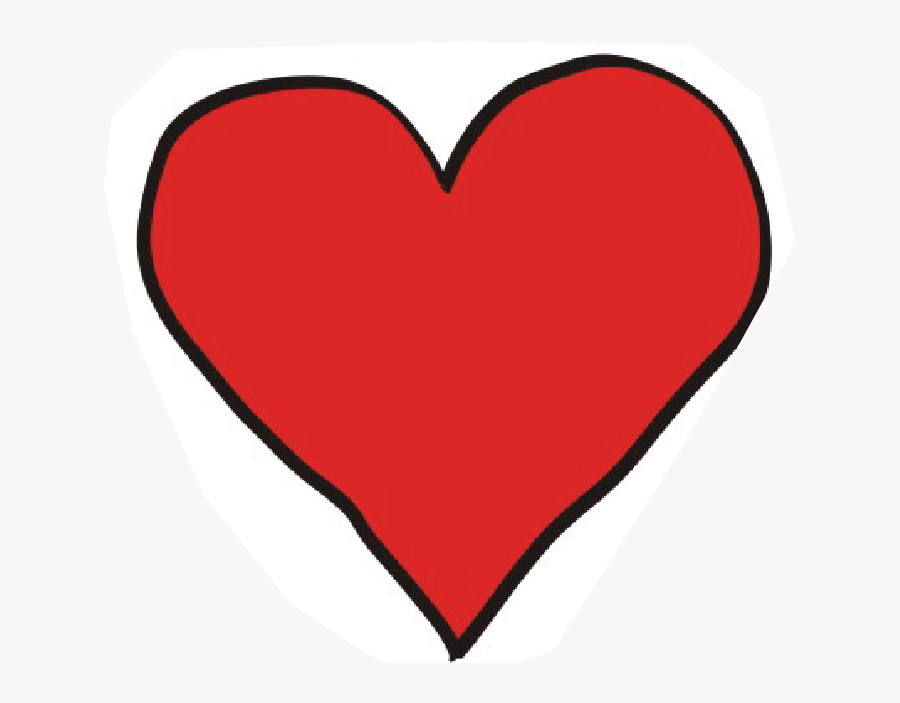 Red Heart With Black Outline - Heart, Transparent Clipart