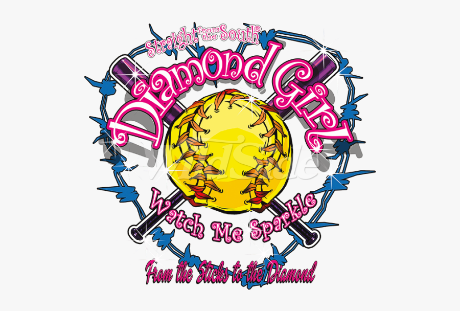 Transparent Softball Girly - Circle, Transparent Clipart