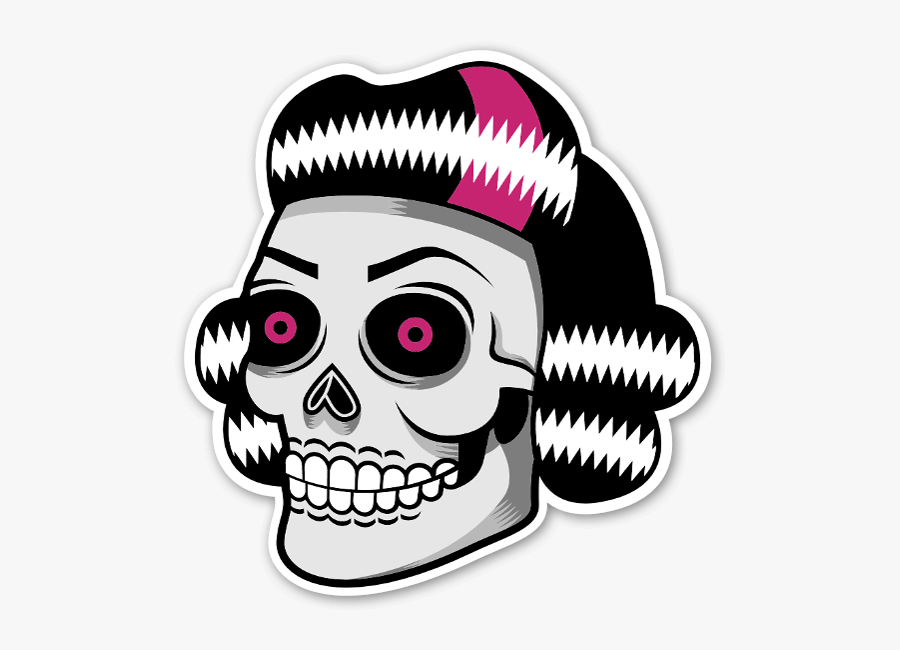 Transparent Girly Skull Clipart - Döskalle Tjej, Transparent Clipart