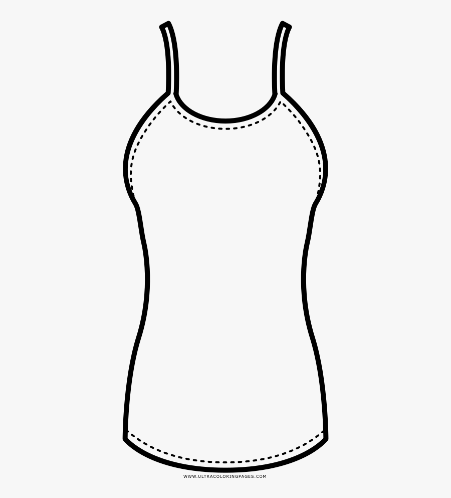 Tank Top Coloring Page - Dibujo Camiseta Sin Mangas, Transparent Clipart