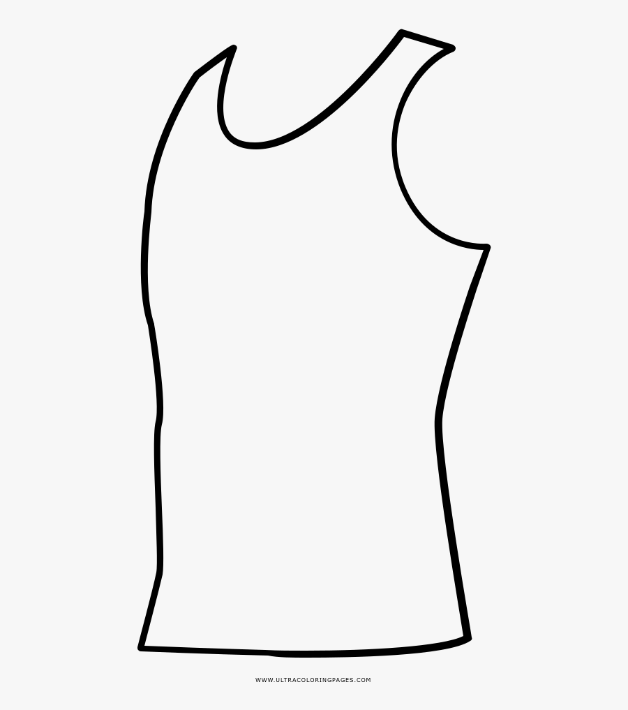 Tank Top Coloring Page - Line Art, Transparent Clipart