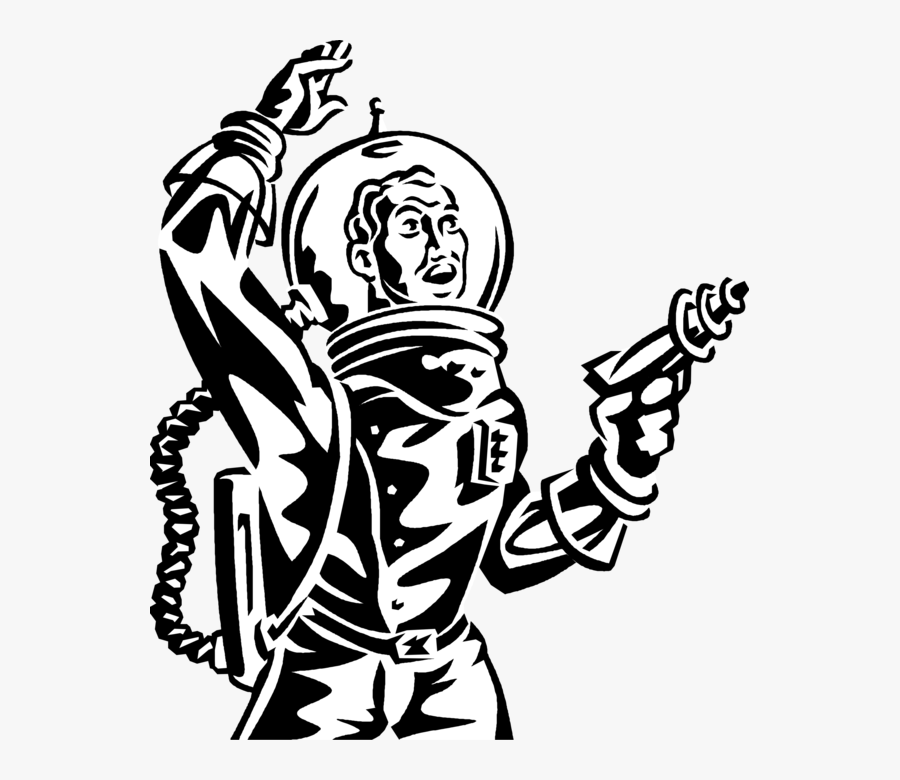 Vector Illustration Of Science Fiction Space Astronaut - Science Fiction Clip Art, Transparent Clipart