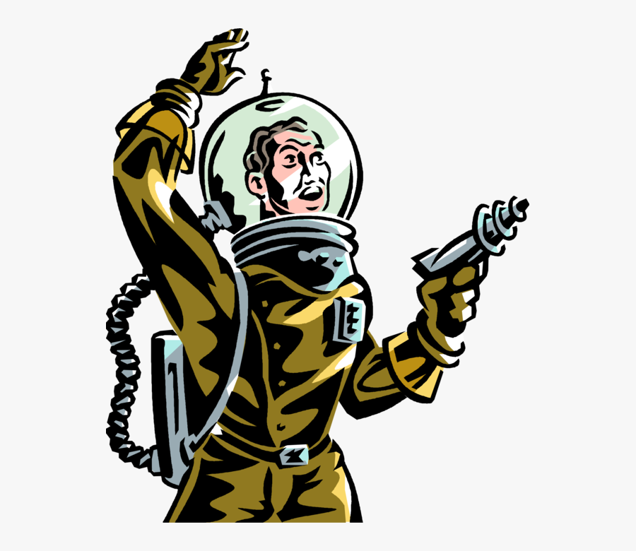 Vector Illustration Of Science Fiction Space Astronaut - Science Fiction Transparent, Transparent Clipart
