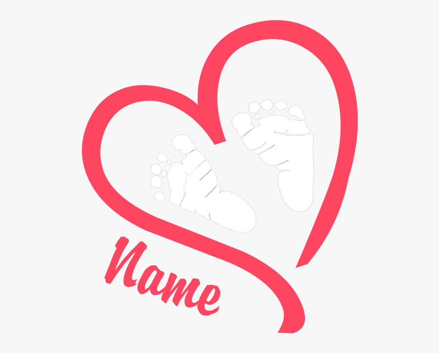 Transparent Pink Baby Feet Png - Heart With Baby Foot Prints, Transparent Clipart