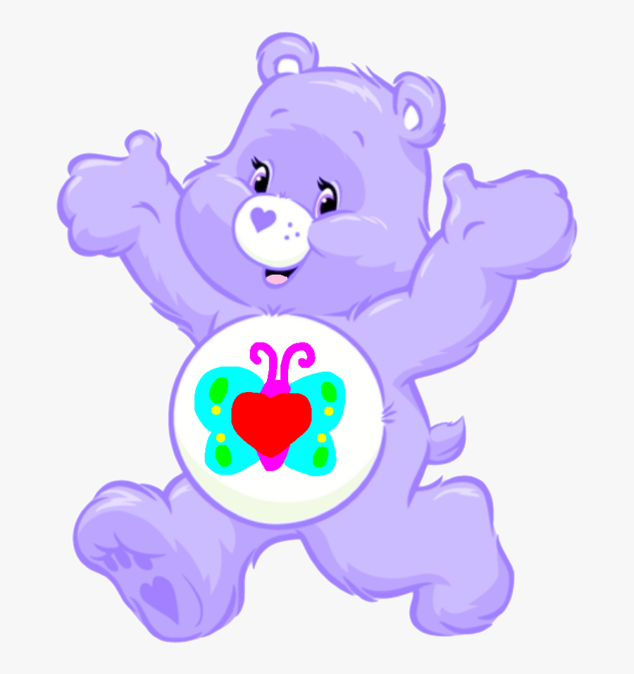 pink care bear with heart