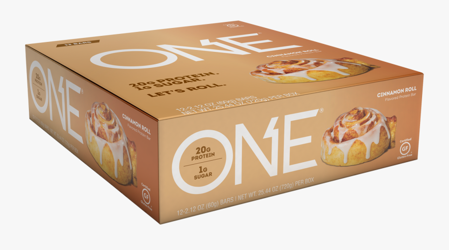 One Bars Cinnamon Roll Protein Bar - One Cinnamon Roll Protein Bars, Transparent Clipart