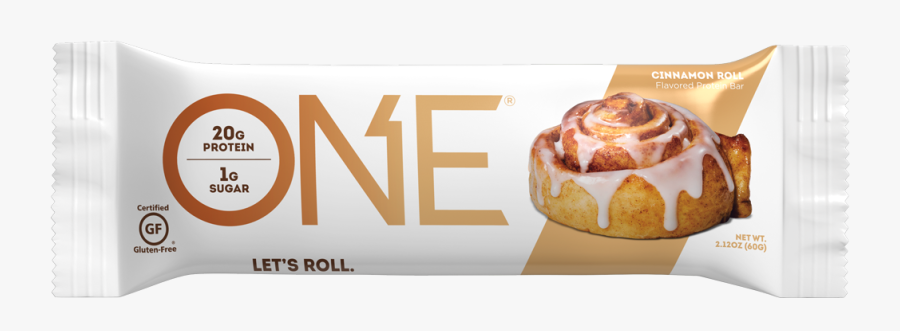 One Bars Cinnamon Roll Protein Bar - One Bar Cinnamon Roll, Transparent Clipart