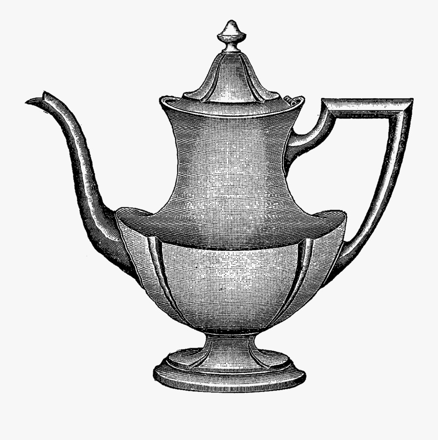 Coffee Pot Clip Art Vintage Silver - Teapot, Transparent Clipart
