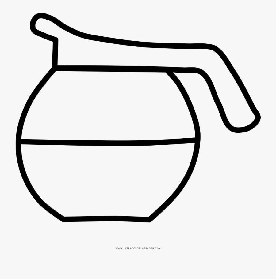 Coffee Pot Coloring Page - Dibujo De Una Cafetera, Transparent Clipart