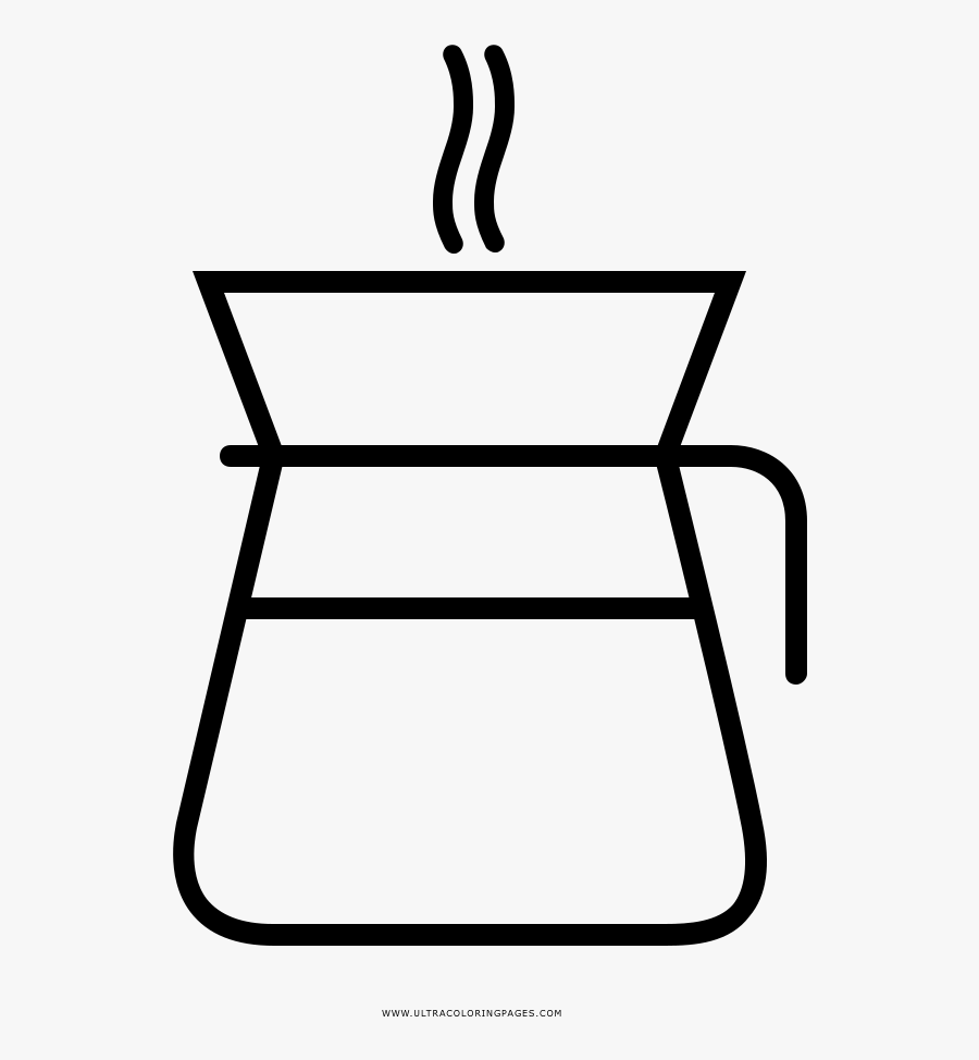Coffee Pot Coloring Page, Transparent Clipart
