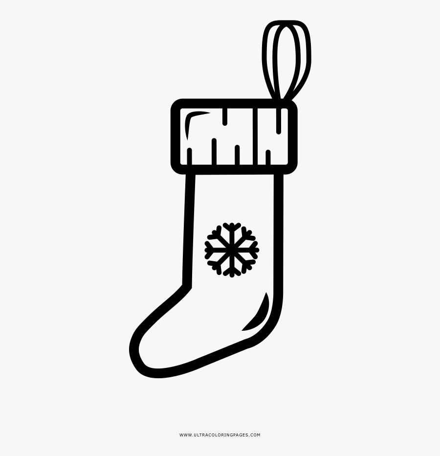 Christmas Stocking Coloring Page - Line Art, Transparent Clipart