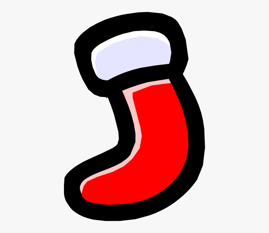 Vector Illustration Of Festive Season Christmas Stocking, Transparent Clipart