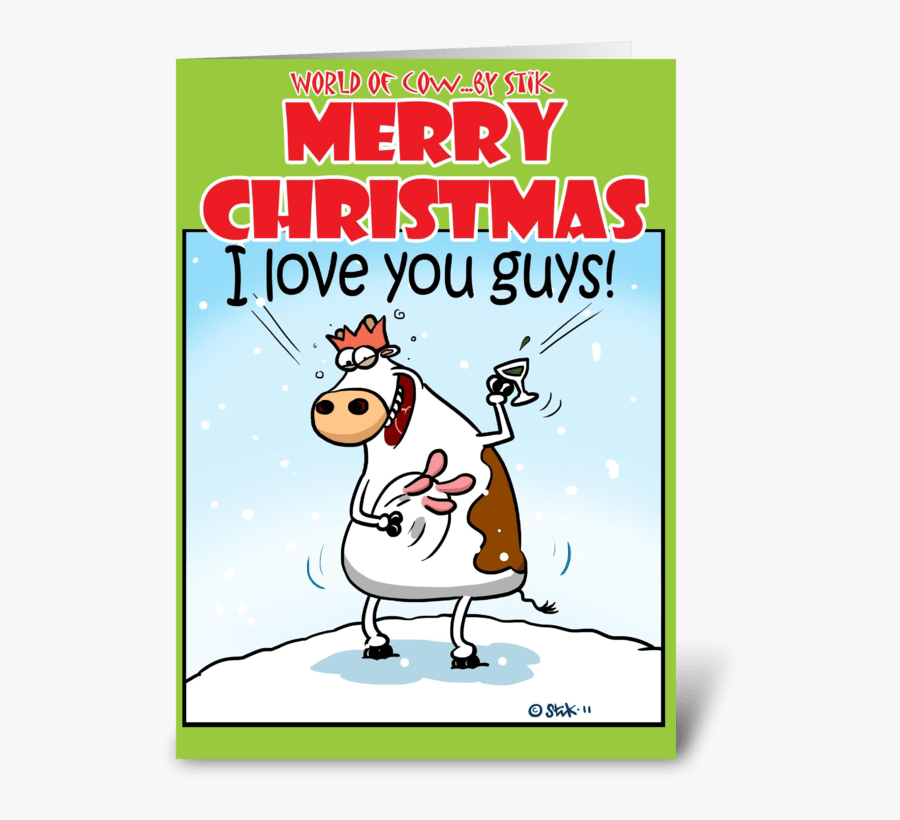 Drunk Cow Greeting Card - Cartoon, Transparent Clipart