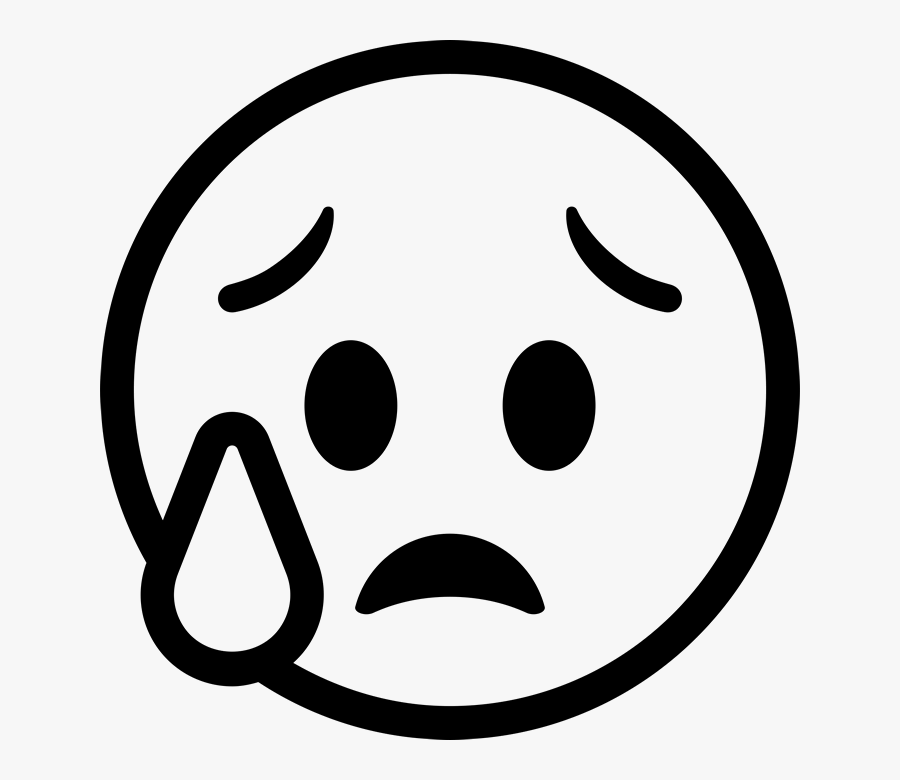 Cold Sweat Emoji Black And White, Transparent Clipart