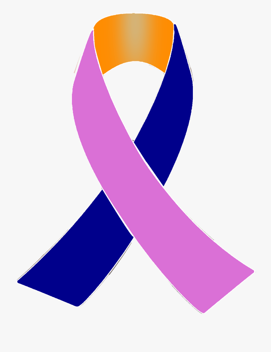 Dark Blue, Orange And Orchid Award Ribbon - Orange And Orchid Ribbon, Transparent Clipart