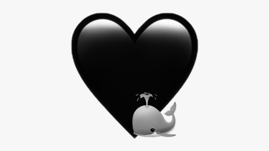 #emoji #aesthetic #tumblr #goth #black #gray #iphone - Corazon Emoji Png Negro, Transparent Clipart