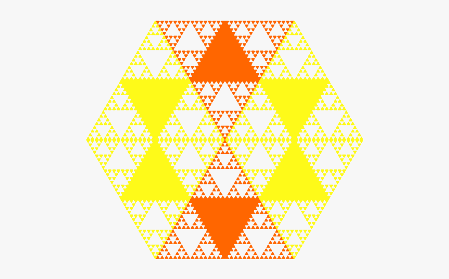 Serpinski Hexagon 555px - Hexagon Fractals Triangle, Transparent Clipart