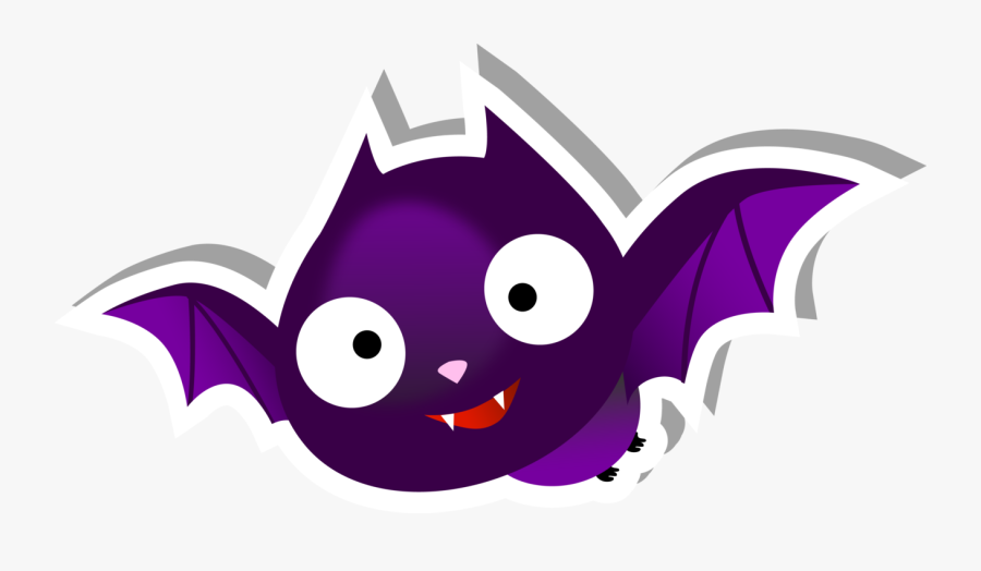 Flying Bat Sticker - Cartoon, Transparent Clipart