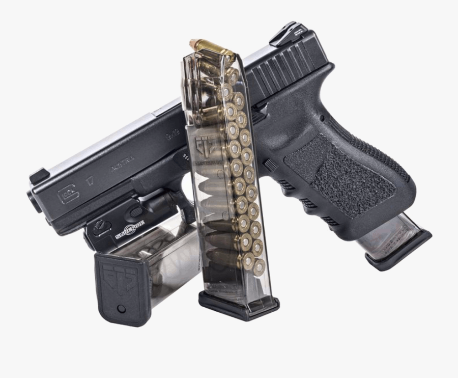 Clip Transparent Stock A Clip Glock - Glock 45 With A 30 Stick, Transparent Clipart
