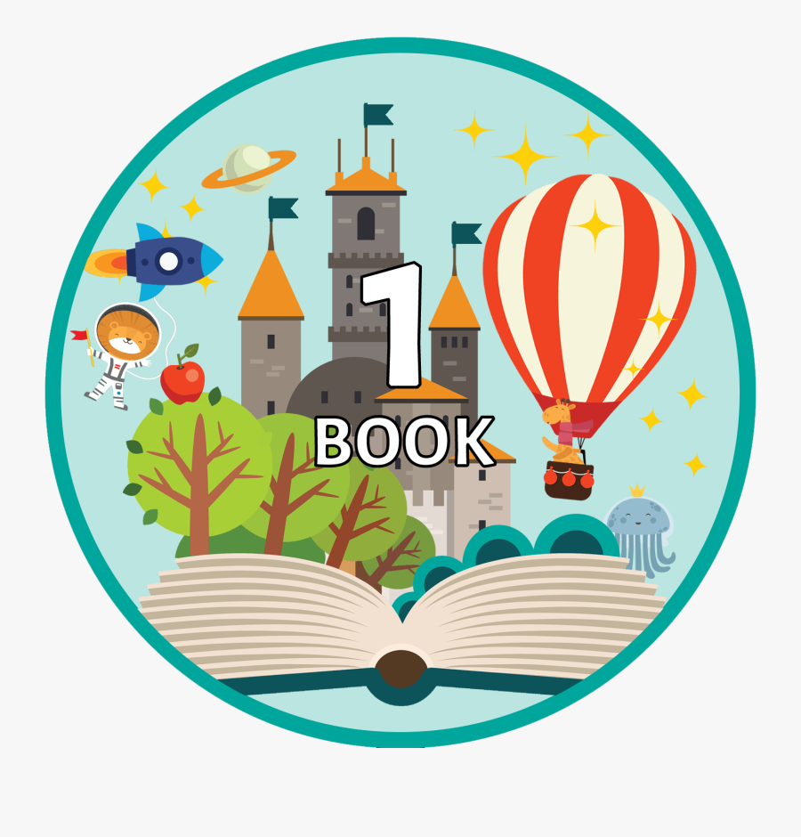 1 Book Badge - 1000 Books Before Kindergarten, Transparent Clipart