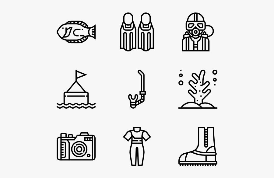 Diving - Cute Icon Png Black And White, Transparent Clipart