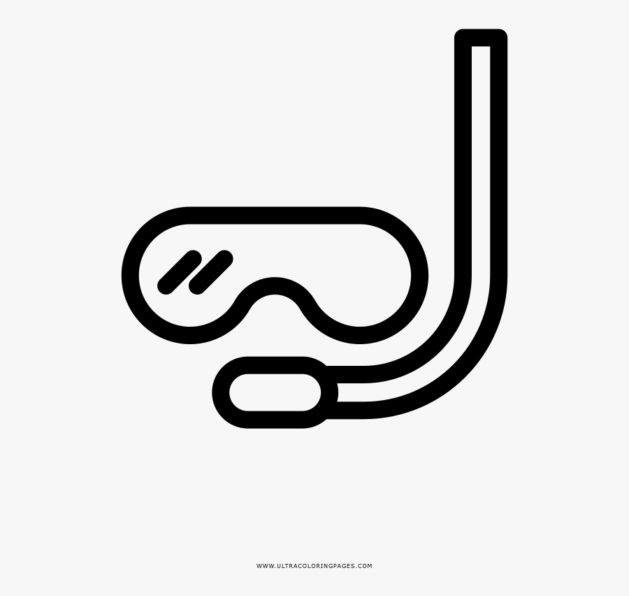 Snorkeling Mask Coloring Page, Transparent Clipart