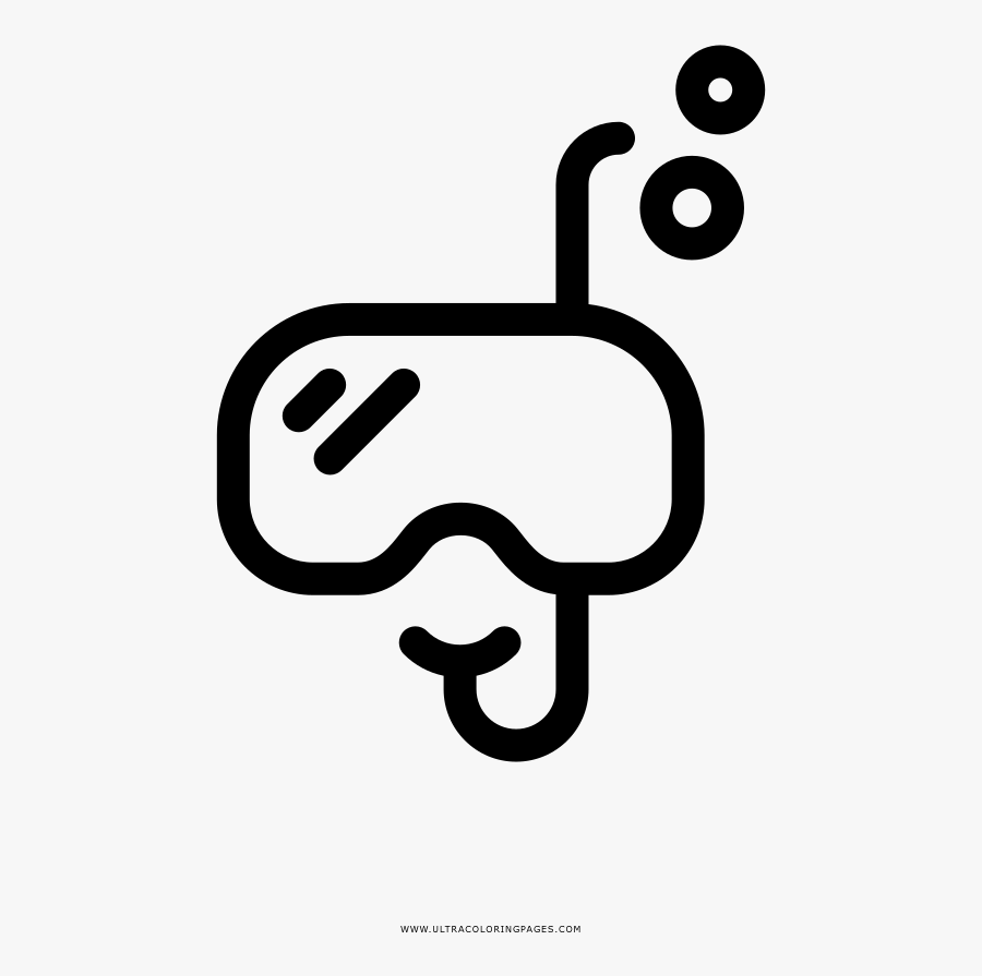 Snorkeling Mask Coloring Page - Line Art, Transparent Clipart