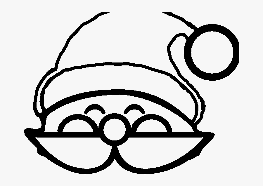 Santa Face With Christmas Hat In Party Coloring For - Santa Face Without Beard, Transparent Clipart