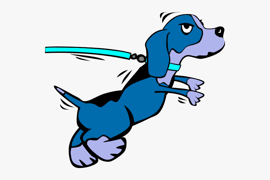 Dog On Leash Clipart Clip Library Library - Dog On Leash Cartoon, Transparent Clipart
