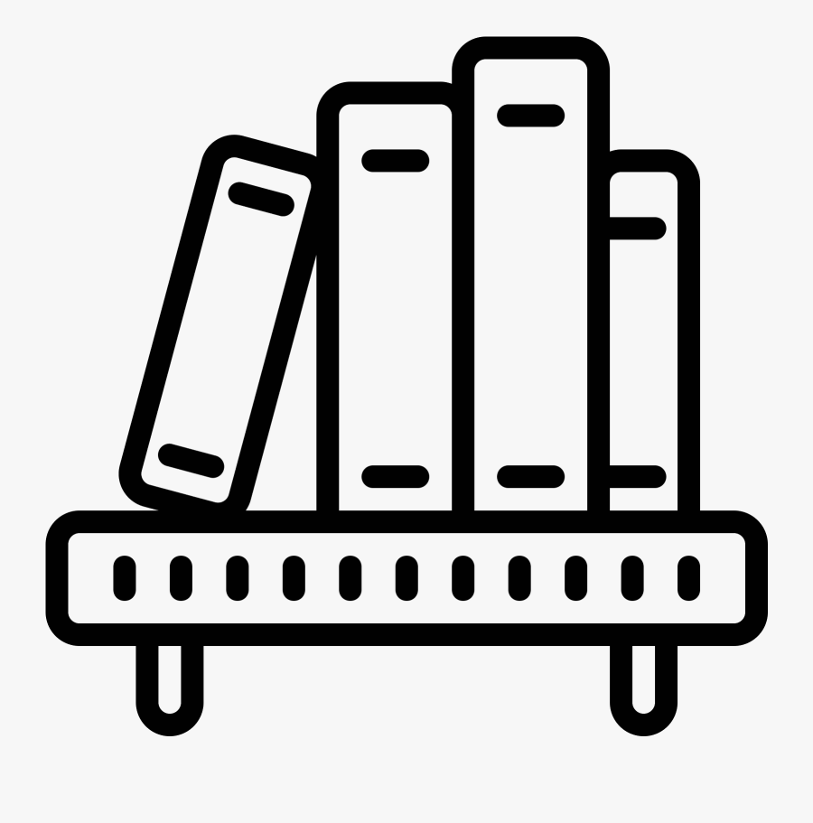 Book Shelf Icon - Shelf Of Books Icon, Transparent Clipart