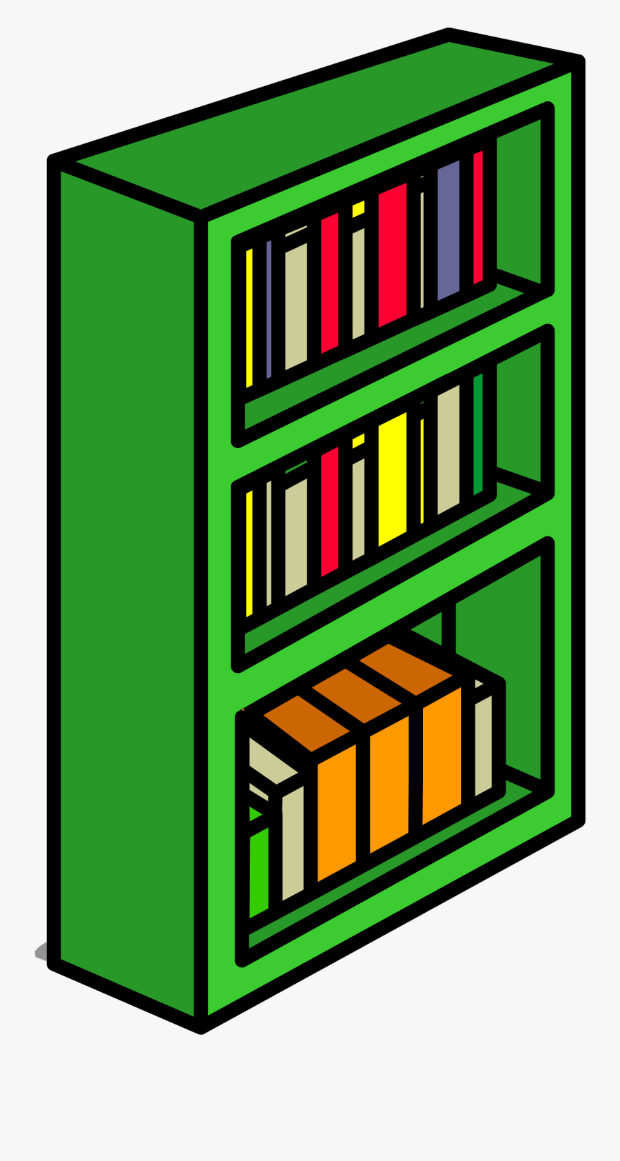 Green Bookcase Sprite - Bookcase Clipart, Transparent Clipart