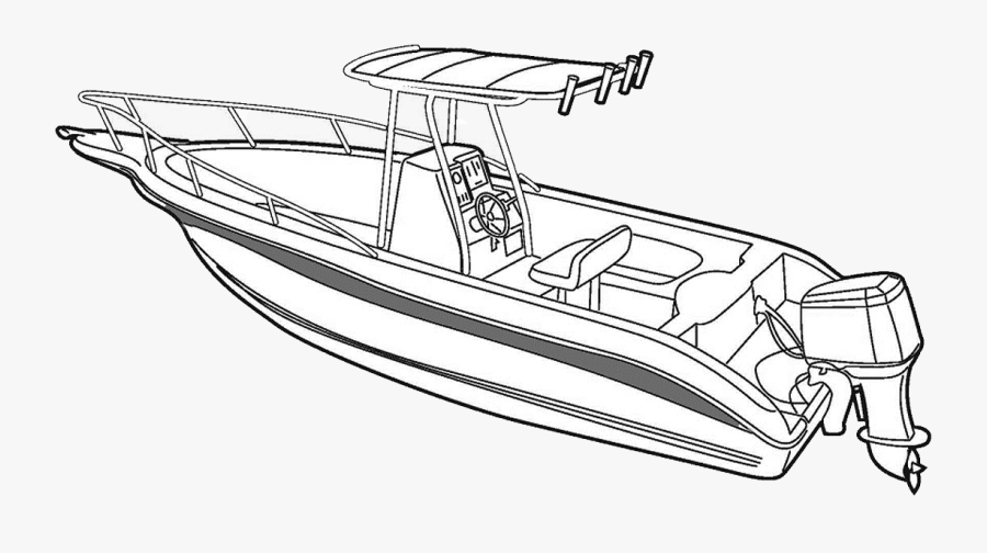 Drawn Oat Motor - Fishing Boat Coloring Pages, Transparent Clipart