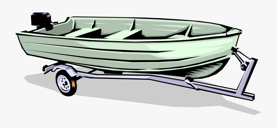 Aluminum Fishing On Trailer Image Illustration Of - Boat On Trailer Clipart, Transparent Clipart