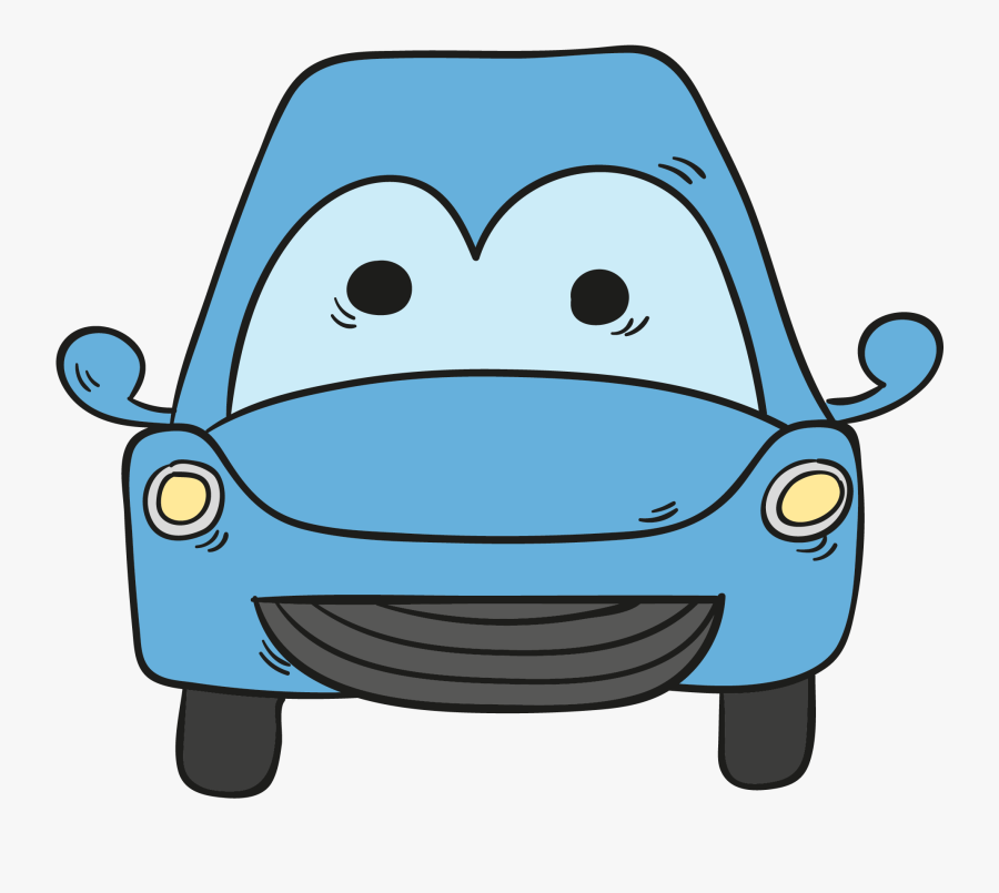 Stroke Drawing Car - Blue Car Cartoon Png, Transparent Clipart