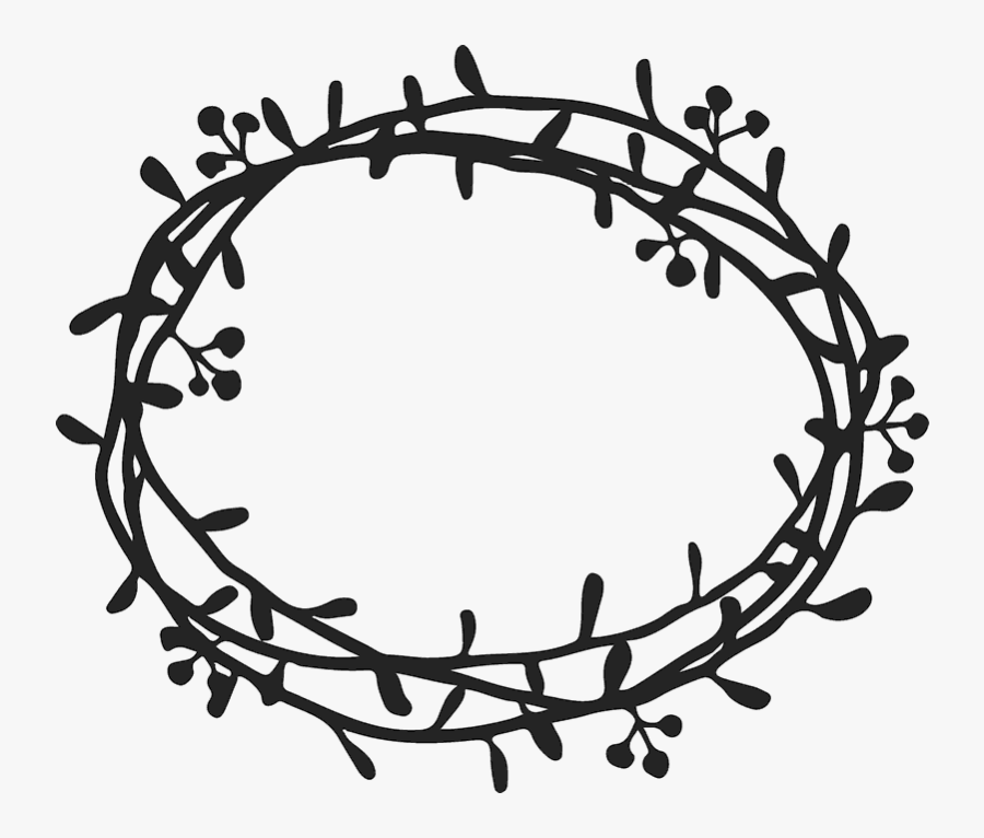 Leaf Borders Black And White Circle, Transparent Clipart