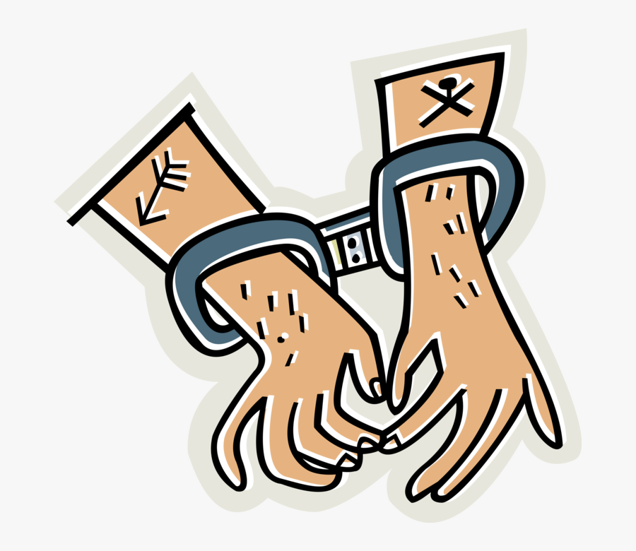 Vector Illustration Of Restraint Device Handcuffs Secure - Restraint Clip Art, Transparent Clipart