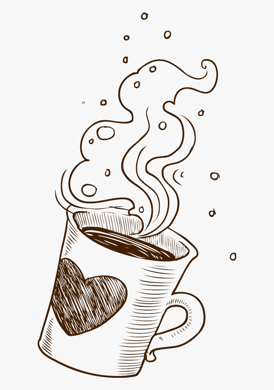 Coffee And Tea Hand Drawn Png, Transparent Clipart
