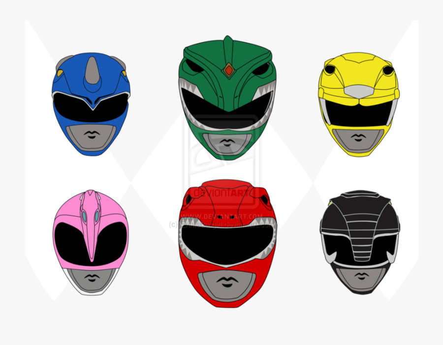 Download Power Ranger Helmet Template Clipart Red Ranger - Original Power Rangers Helmets, Transparent Clipart