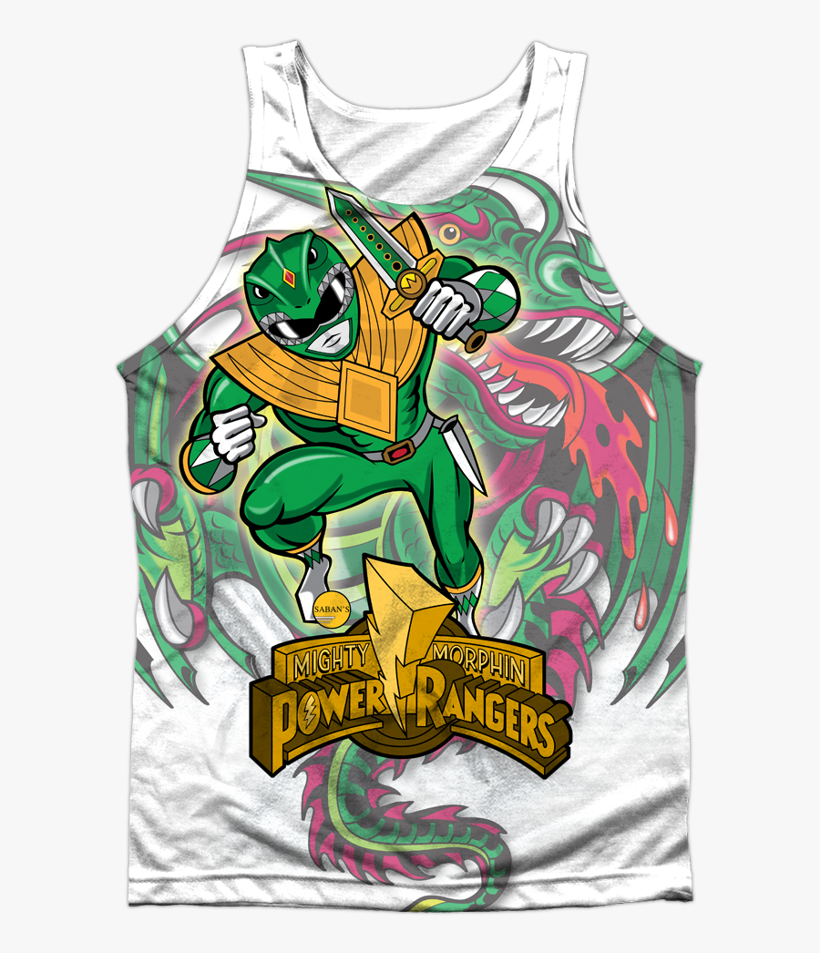 Dragonzord Mighty Morphin Power Rangers Tank Top - Green Power Ranger Shirt, Transparent Clipart