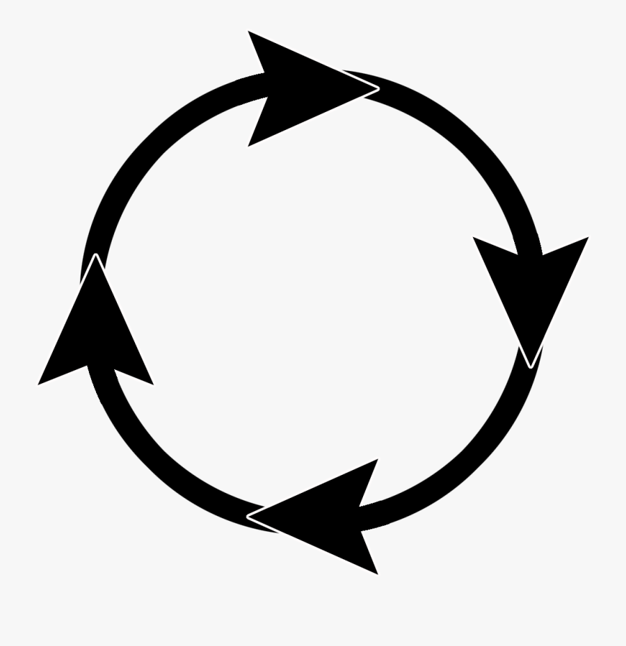 Black Curved Arrow Frame - Circle With Arrows Png, Transparent Clipart
