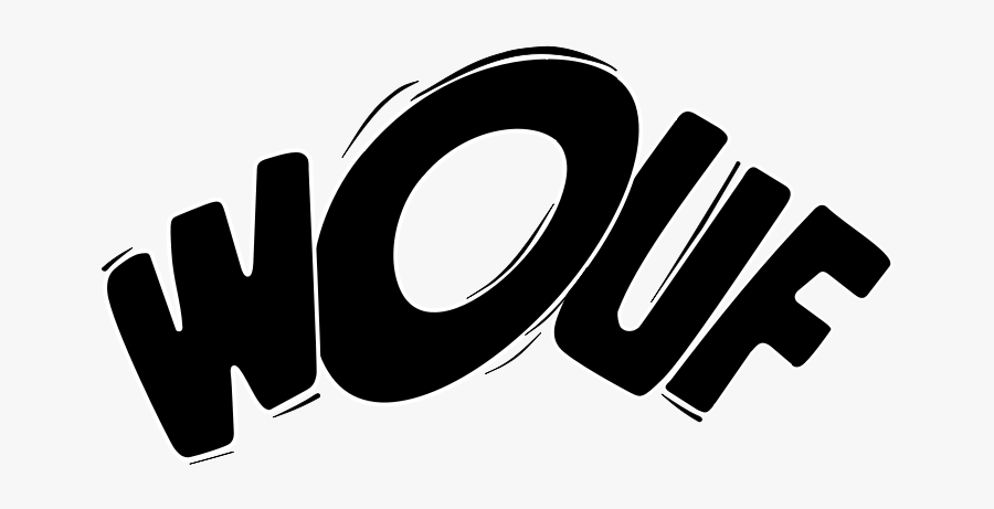 Wouf In Black - Onomatopoeia Transparent Background, Transparent Clipart