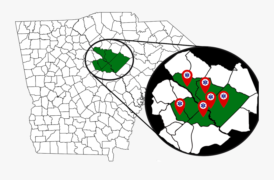 Divisions Map - County Ga, Transparent Clipart