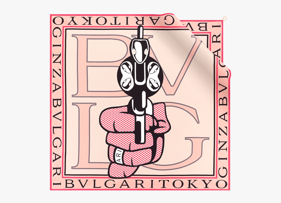 Crystal Rose Onomatoginza Scarf In Fine Twill Silk - Bvlgari, Transparent Clipart