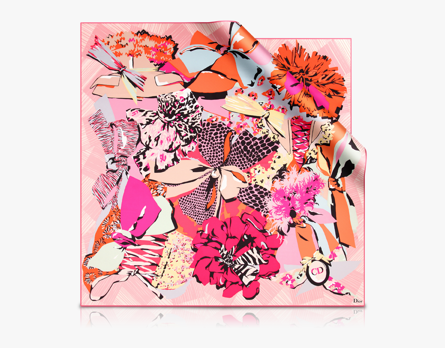 Vintage Christian Dior Scarf Animals, Transparent Clipart