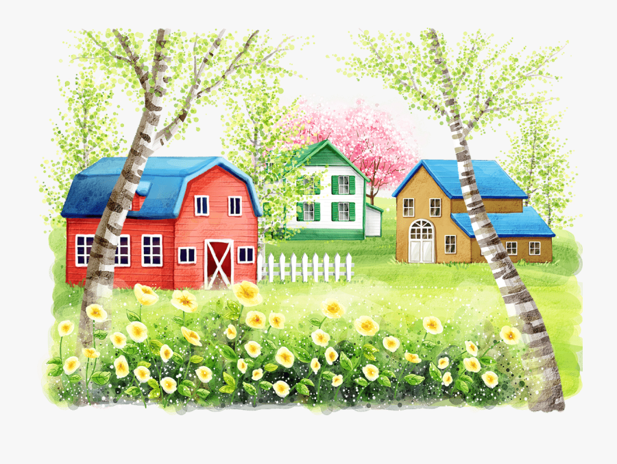 Kids House Drawings, Transparent Clipart