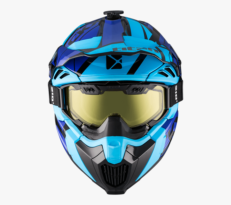 Titan Air Flow Hopover Blue - Motocross Helmet With Glasses Png, Transparent Clipart
