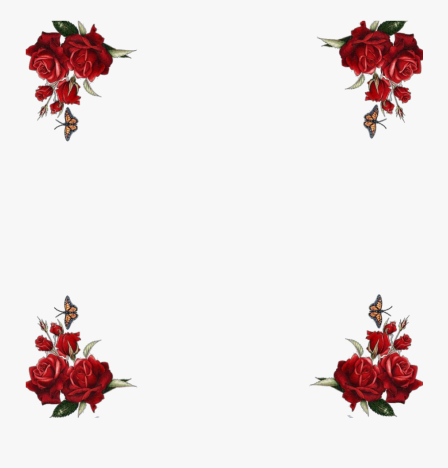 #mq #red #roses #border #borders - Marcos Para Invitaciones De Xv Años, Transparent Clipart